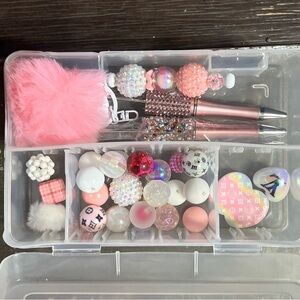 Custom Inspired Beadable Pen and Keychain Set Free Case Included